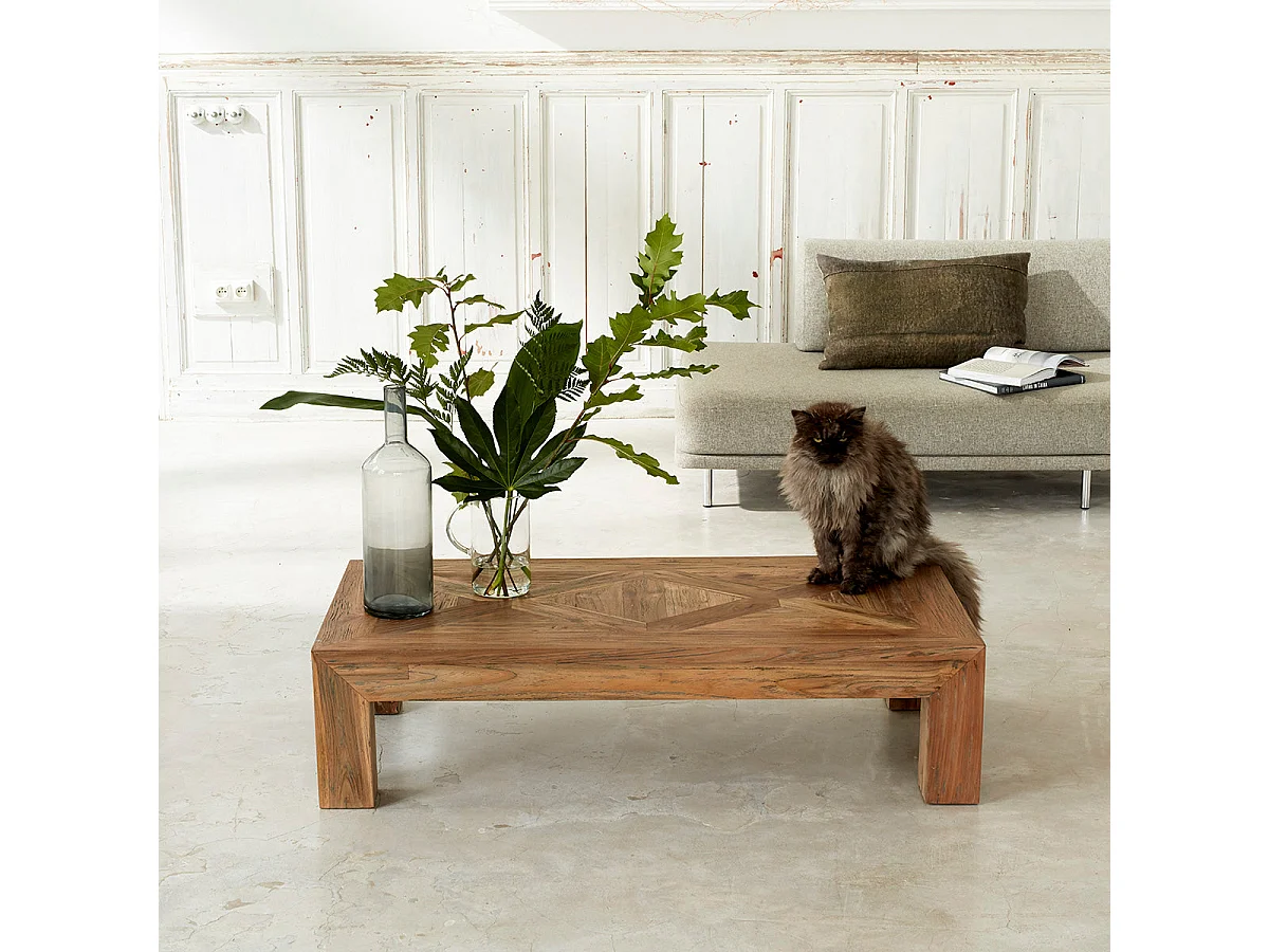 Tavolino in legno di teak riciclato