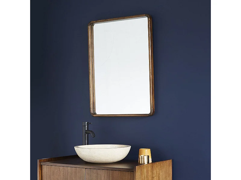 Specchio rettangolare in legno massello di mindi 60x80 cm