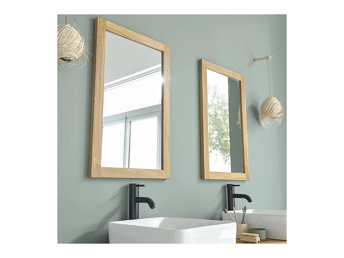 Miroir en teck massif rectangulaire