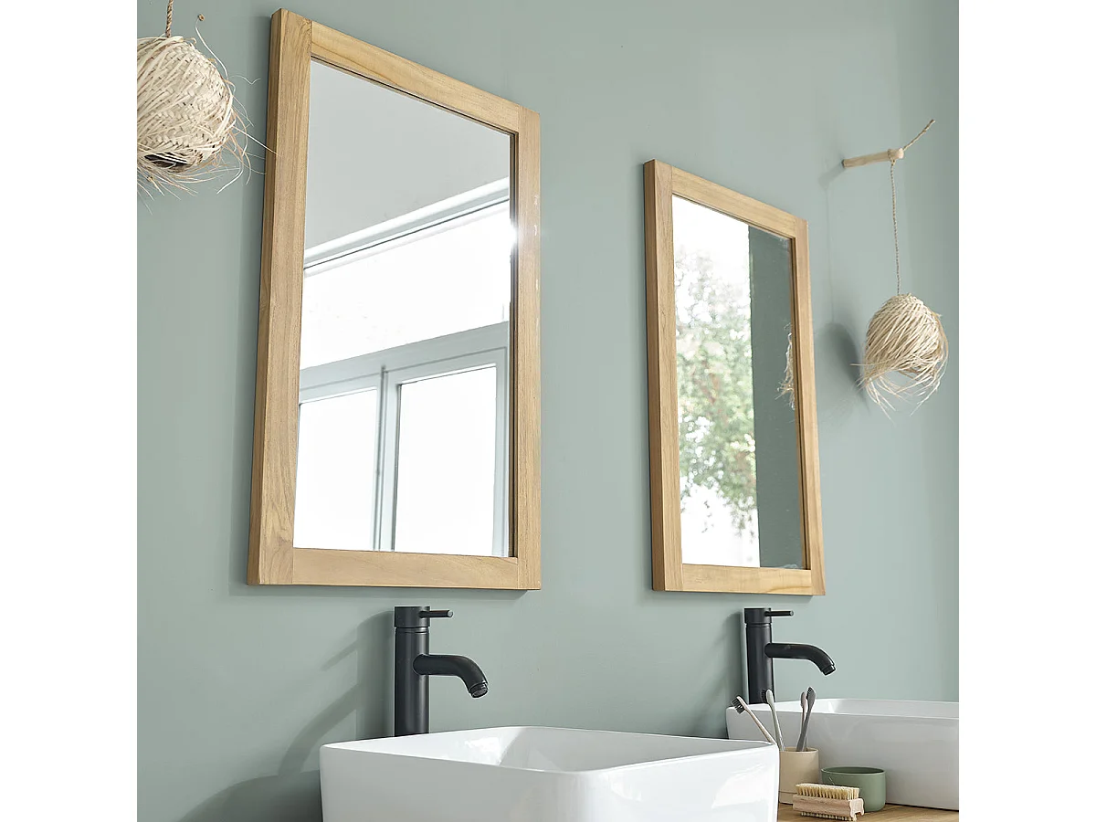 Miroir en teck massif rectangulaire