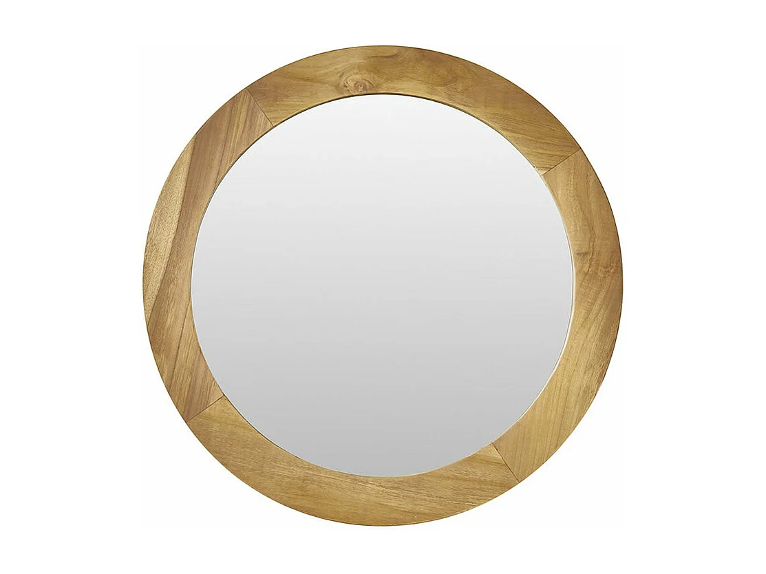 Miroir en teck massif rond 50 cm