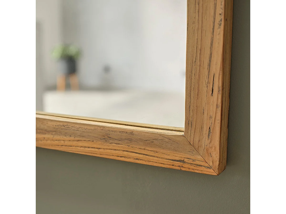 Miroir rectangulaire en teck recyclé massif