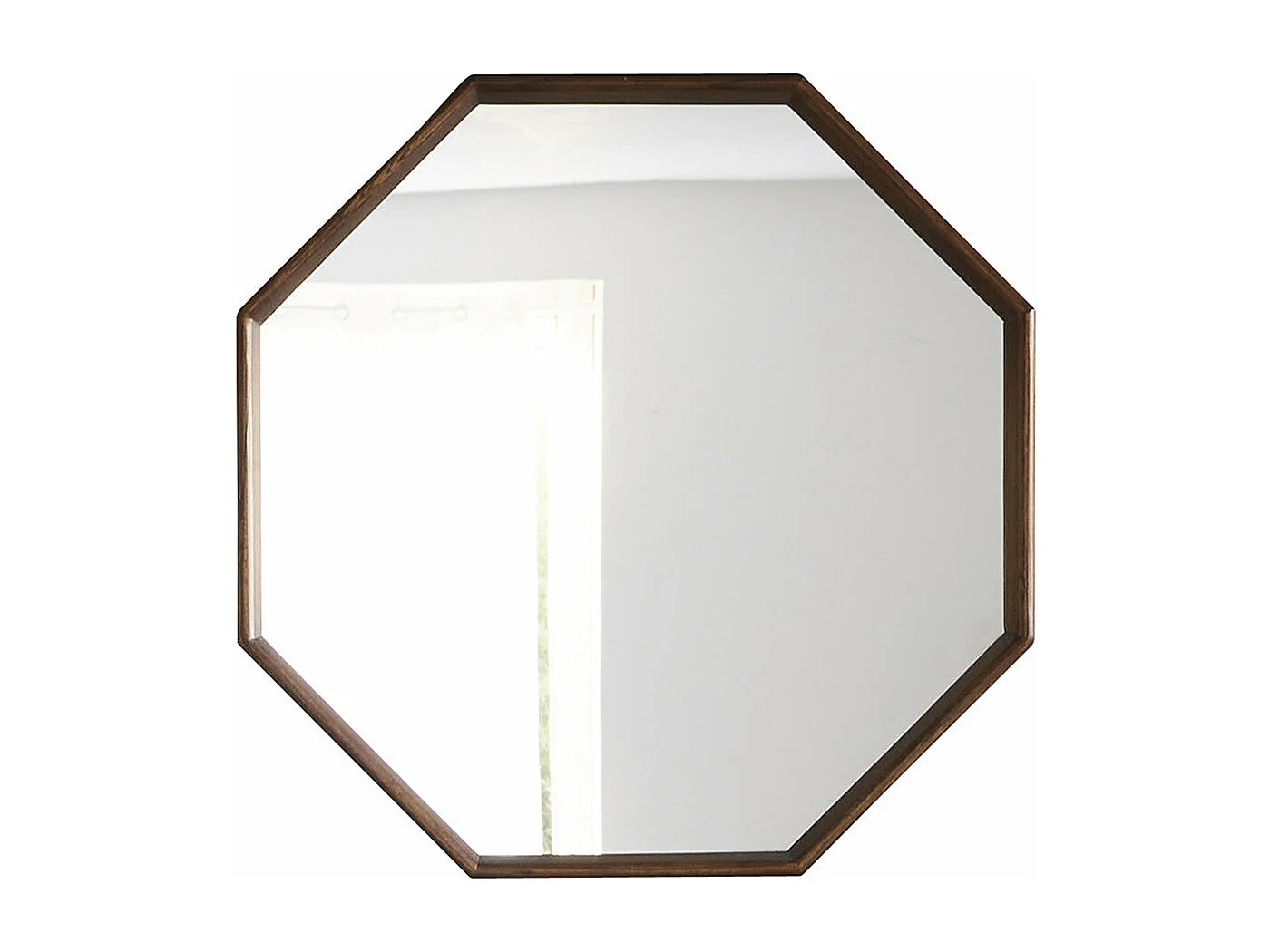 Specchio in legno massello di mindi ottagonale 60 cm