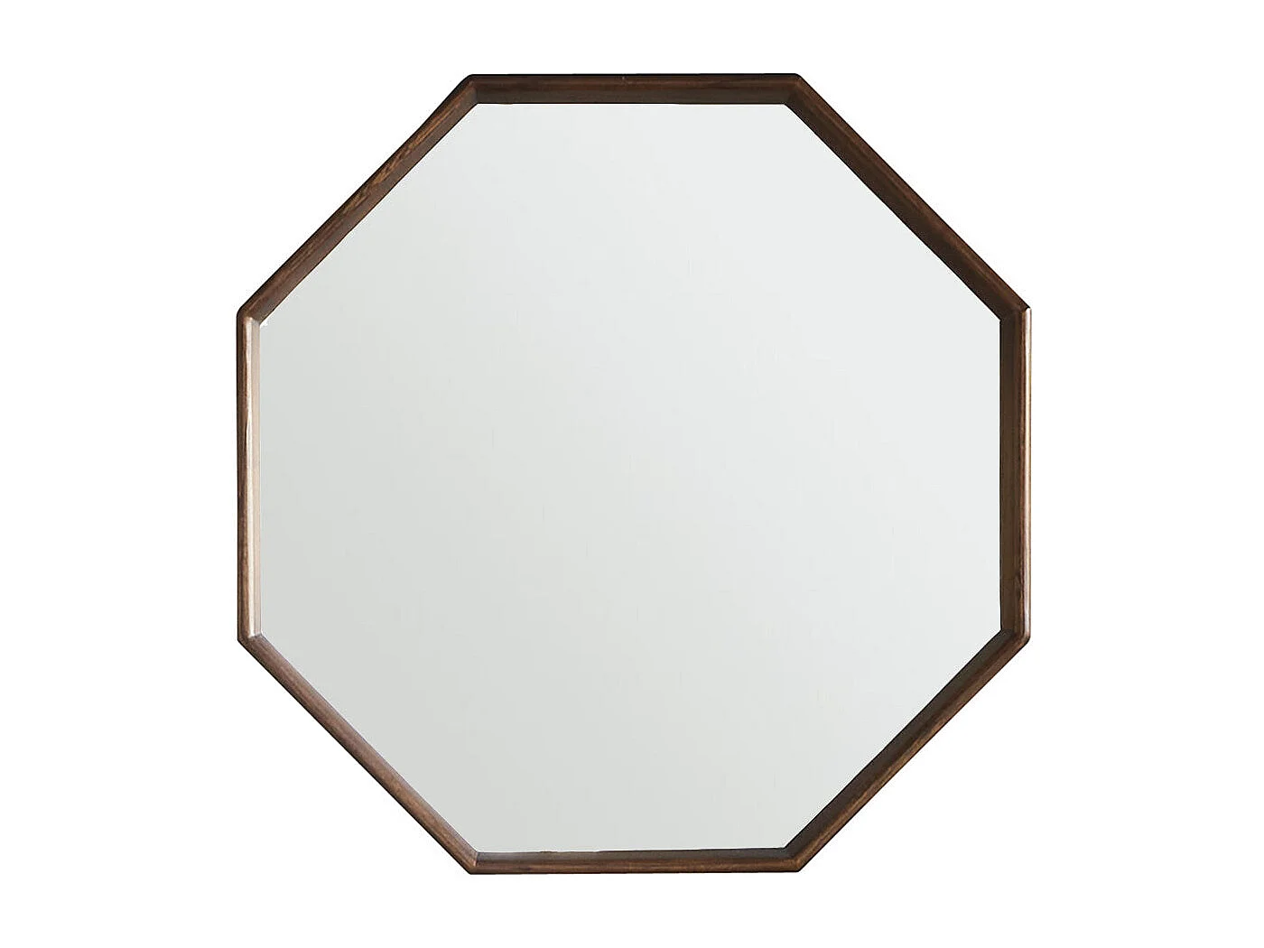 Specchio in legno massello di mindi ottagonale 60 cm