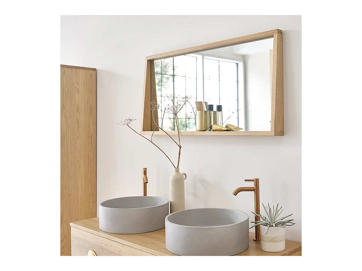 Miroir rectangulaire en chêne massif