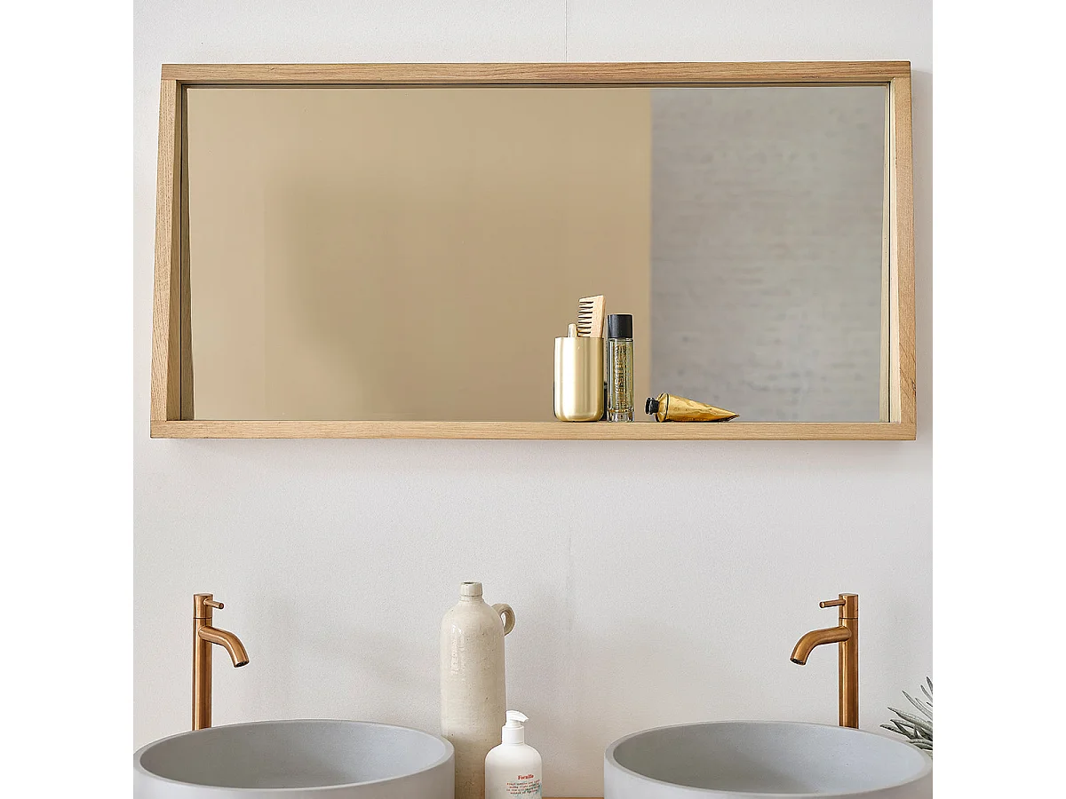 Miroir rectangulaire en chêne massif