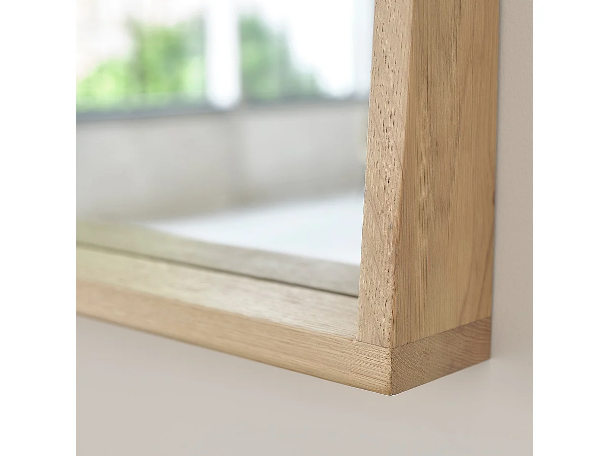 Espejo rectangular de roble macizo