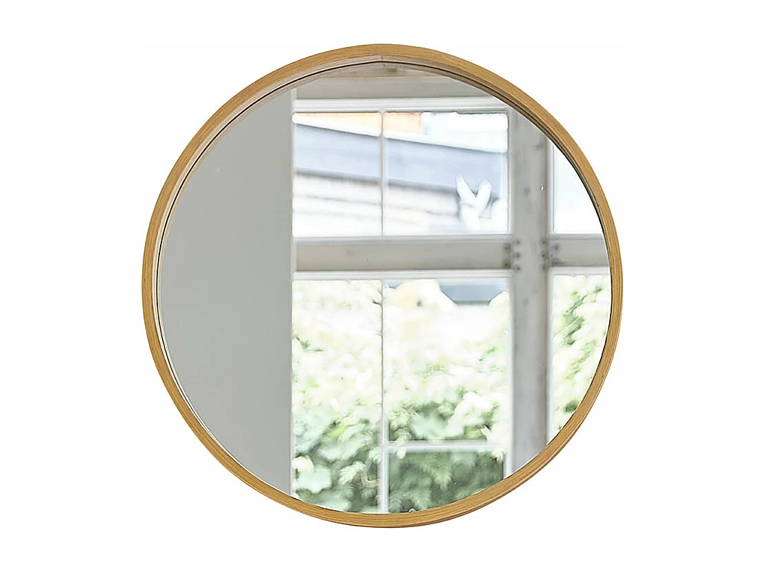 Miroir en chêne massif rond 50 cm