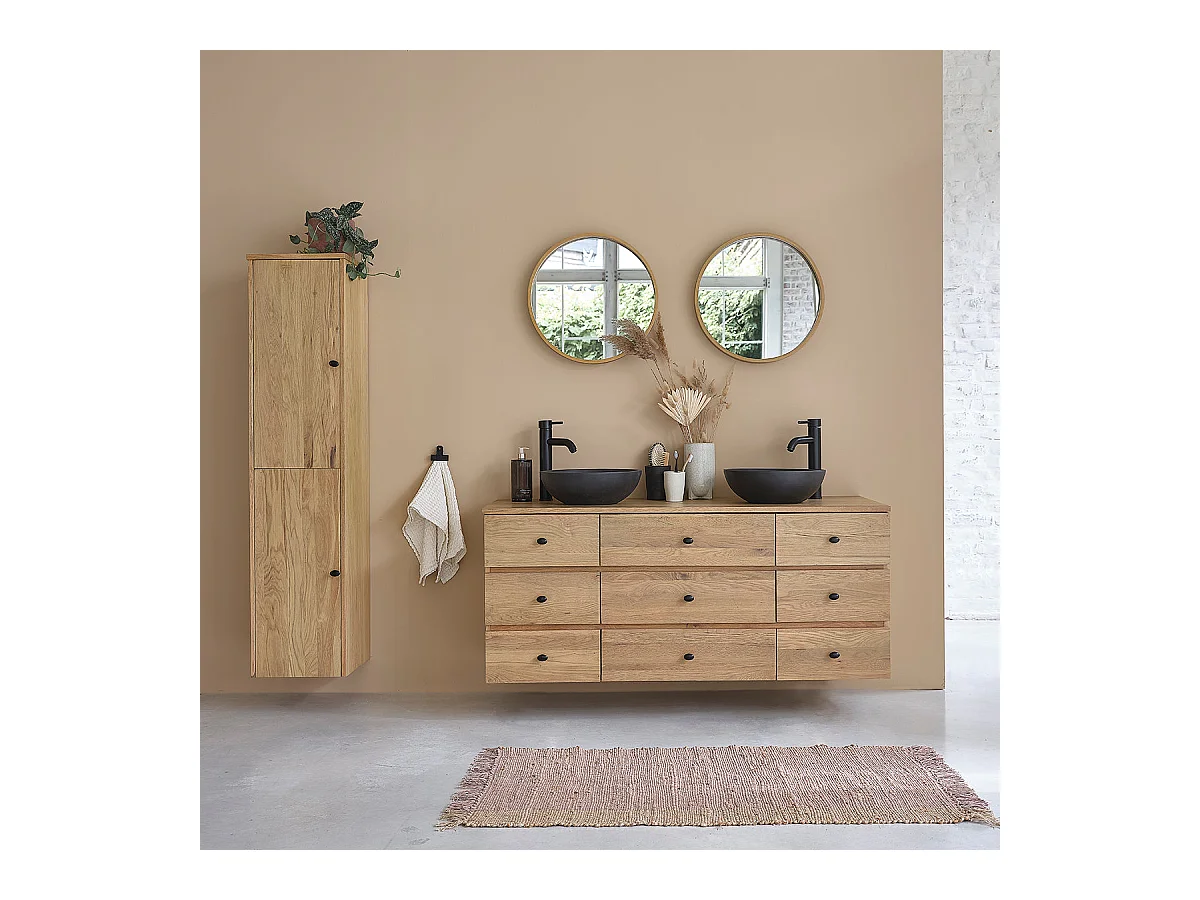 Espejo de madera de roble maciza