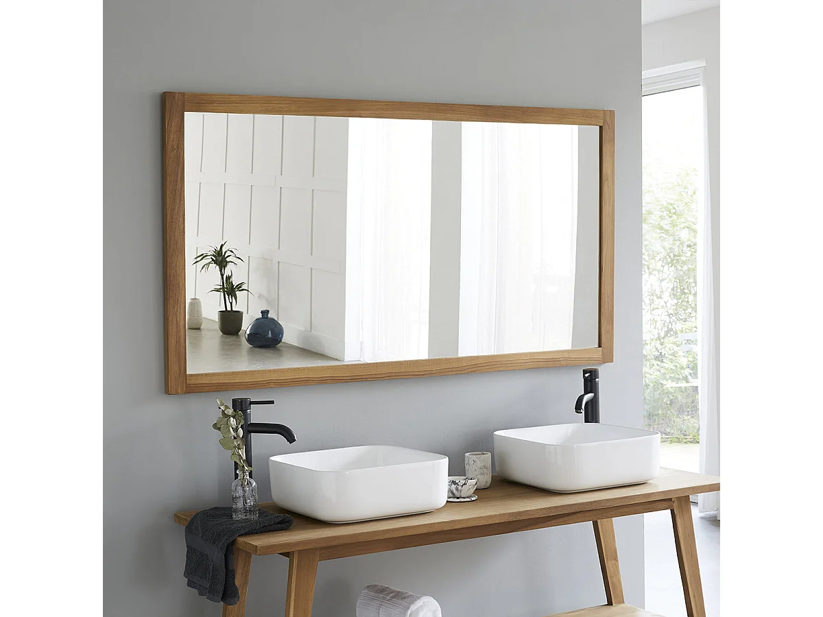 Miroir en teck massif 150x80 cm