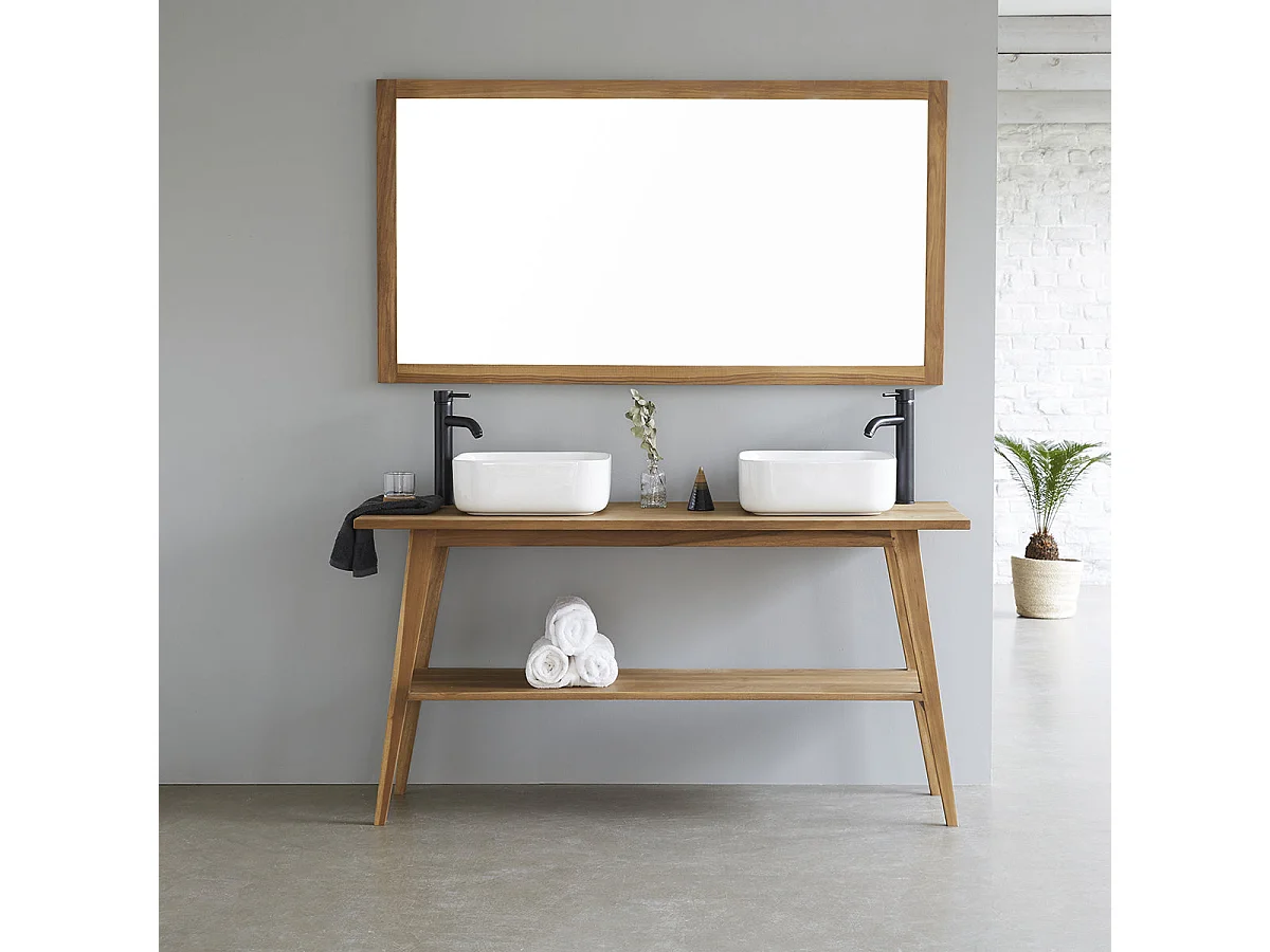 Miroir en teck massif 150x80 cm