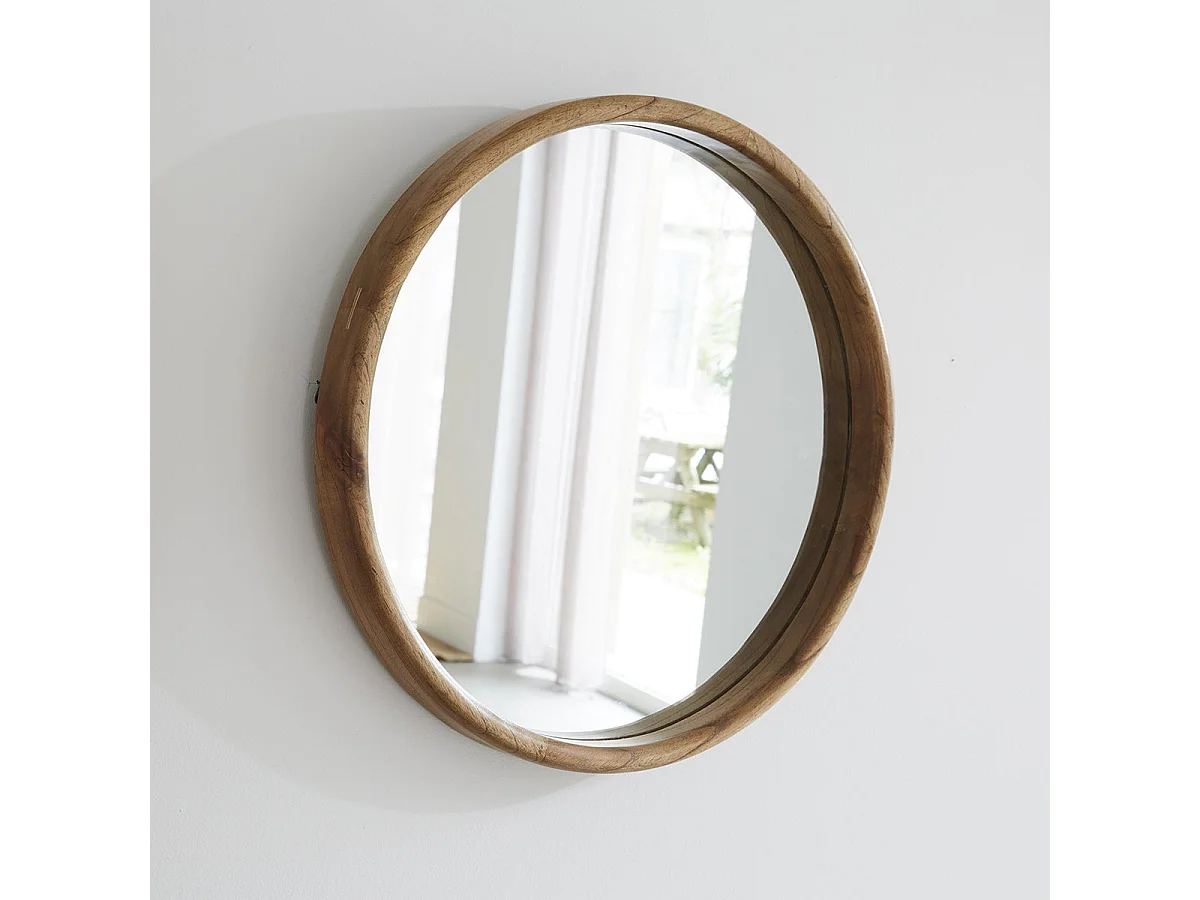 Miroir en mindi massif rond 50 cm