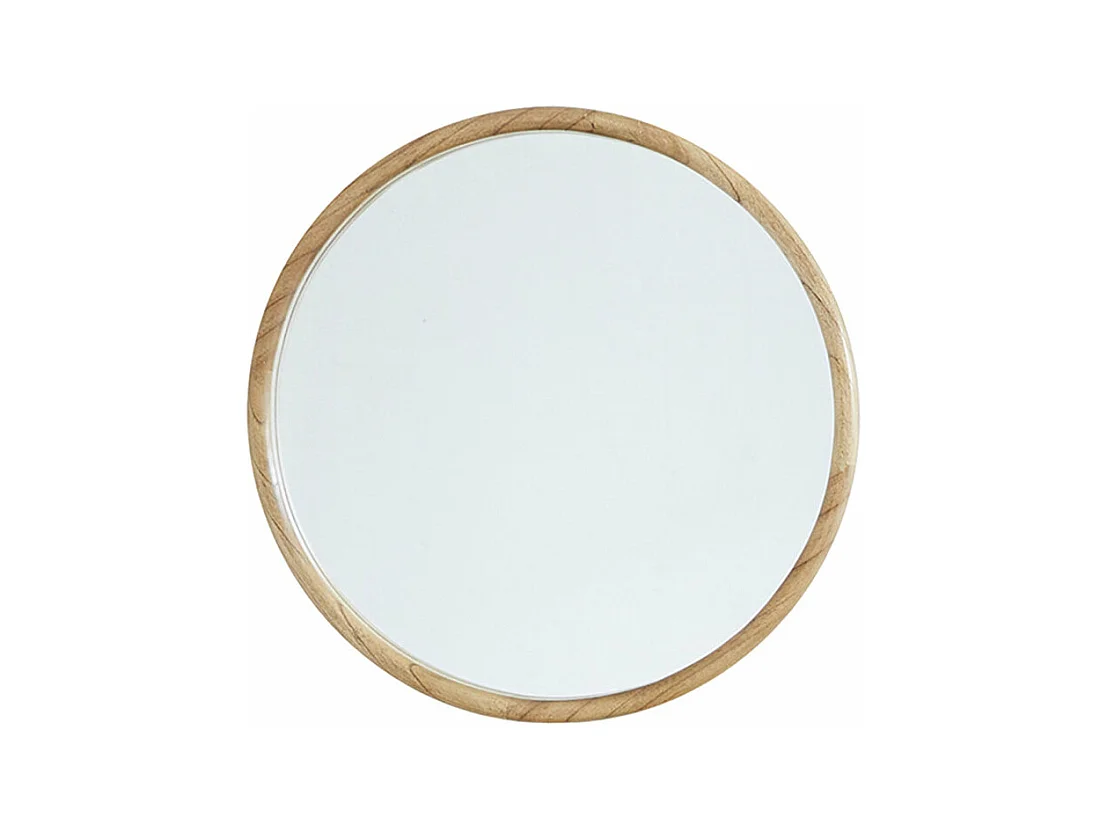 Espejo redondo de madera de mindi maciza 50 cm