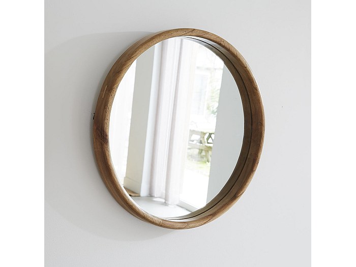 Specchio rotondo in legno di rovere 70 cm AGORE | Maisons du Monde