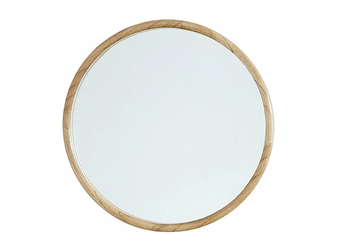 Espejo redondo de madera de mindi maciza 50 cm