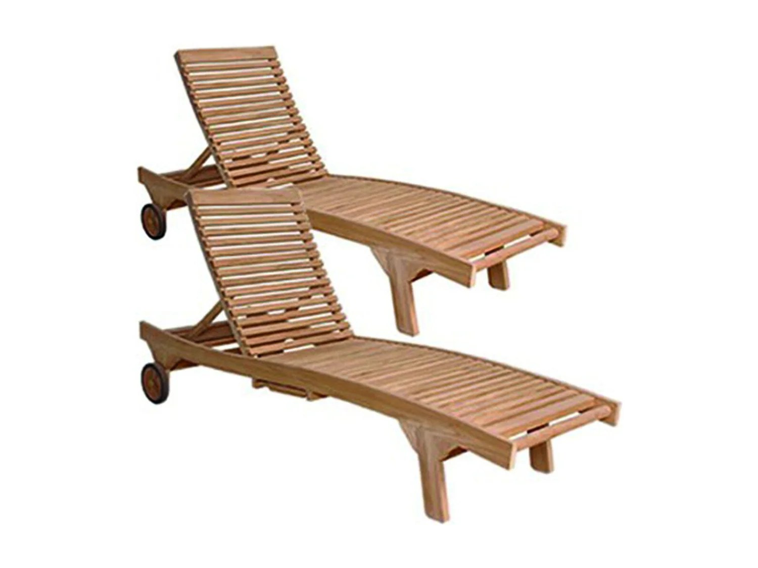 2 tumbonas de madera de teca maciza