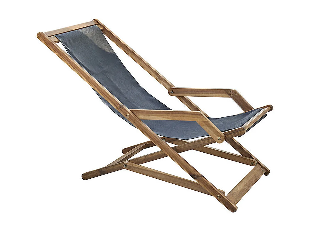 Transat en bois de acacia et textilène