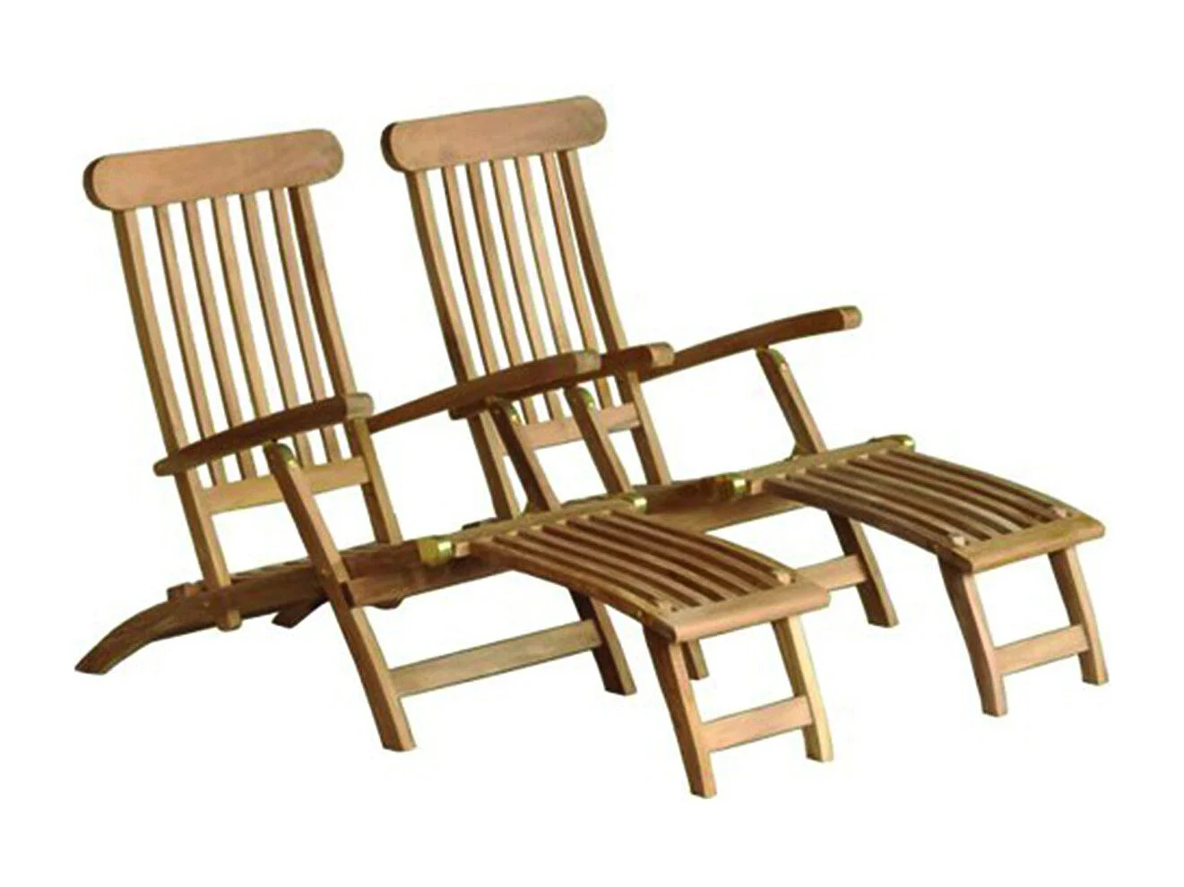 Set di 2 sdraio in legno massello di teak