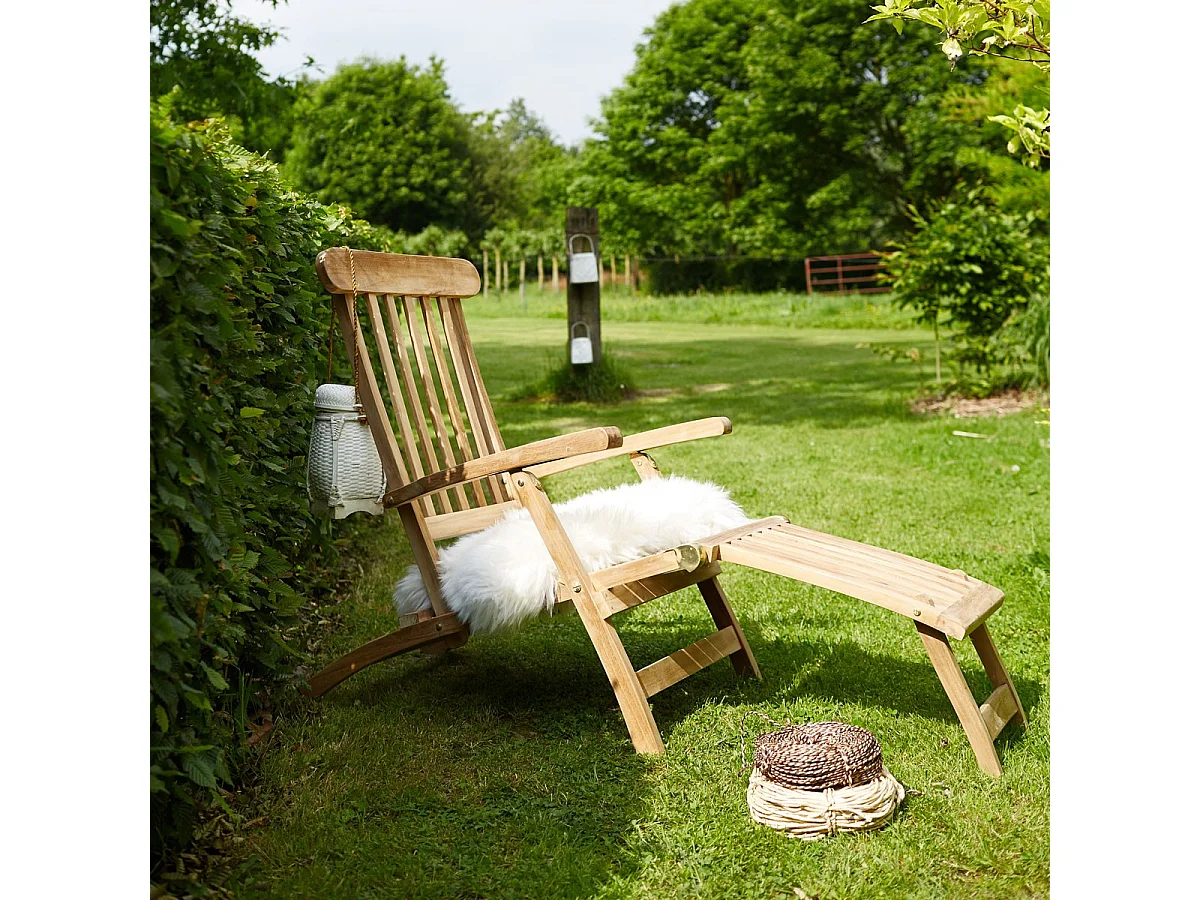 Set di 2 sdraio in legno massello di teak