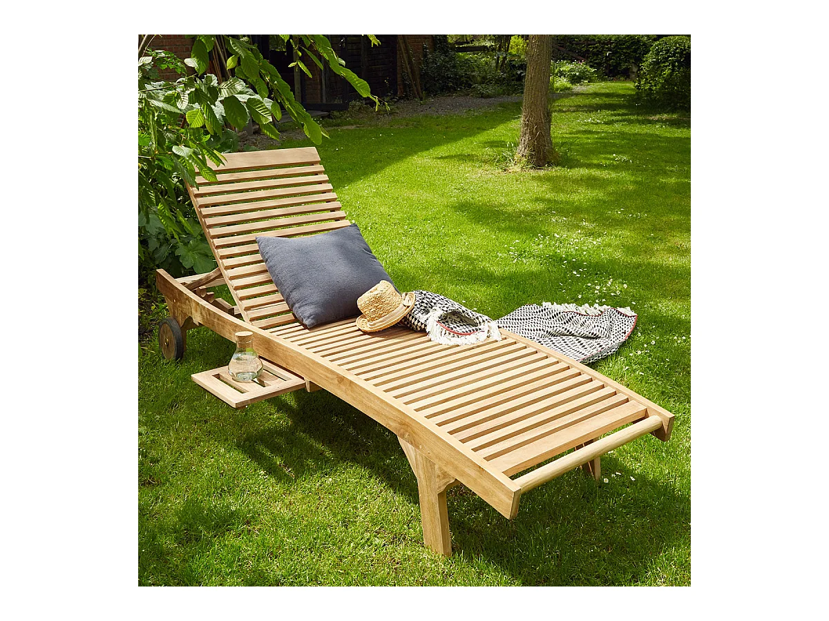 Bain de soleil en bois teck massif