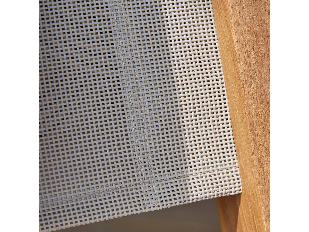 Tumbona de madera de acacia maciza y textileno gris