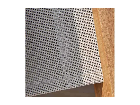 Transat en acacia massif et textilène gris