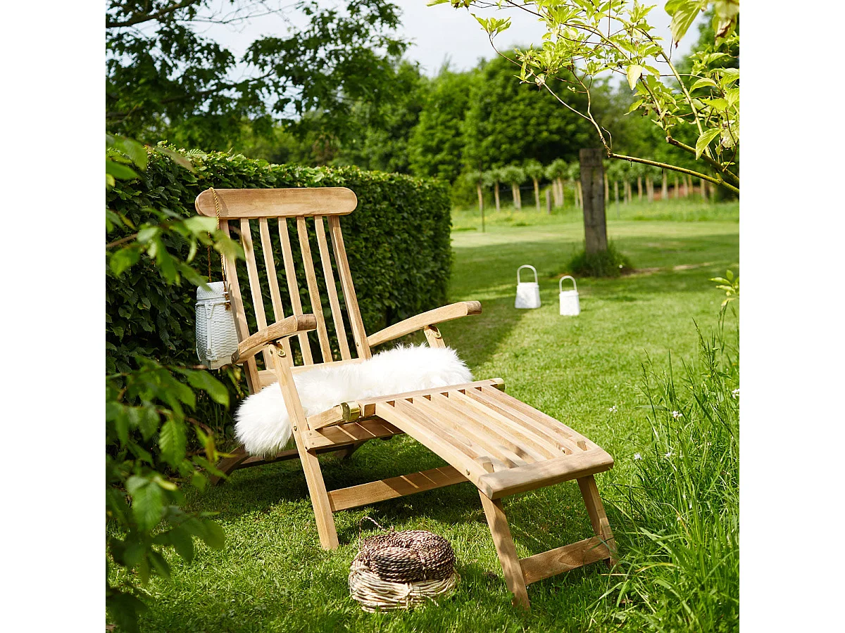 Tumbona de madera de teca maciza