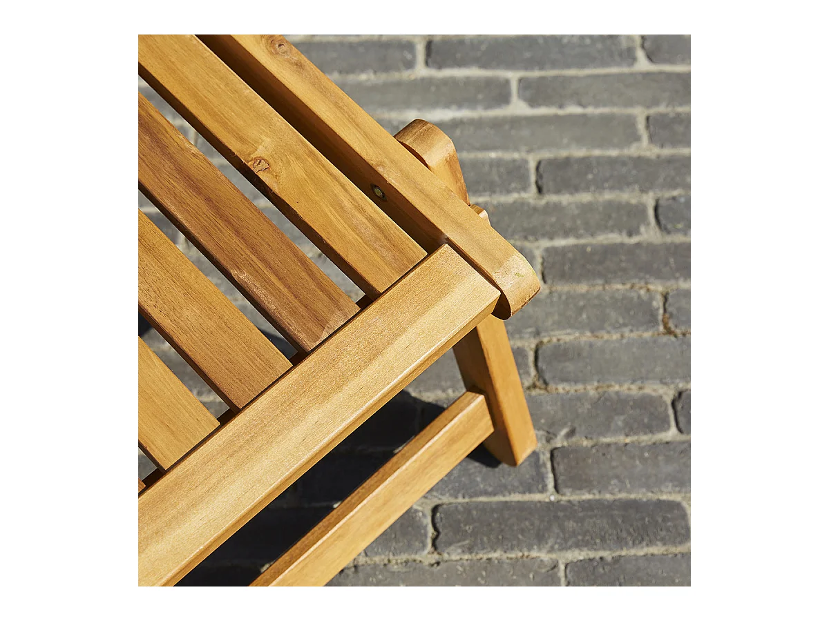 2 tumbonas de madera de acacia maciza