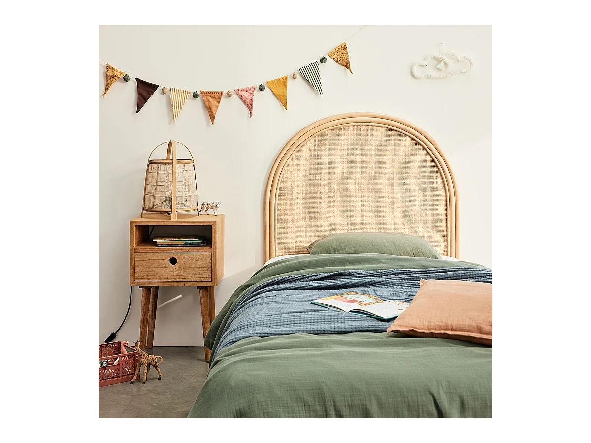 Tête de lit en rotin et cannage 90 cm