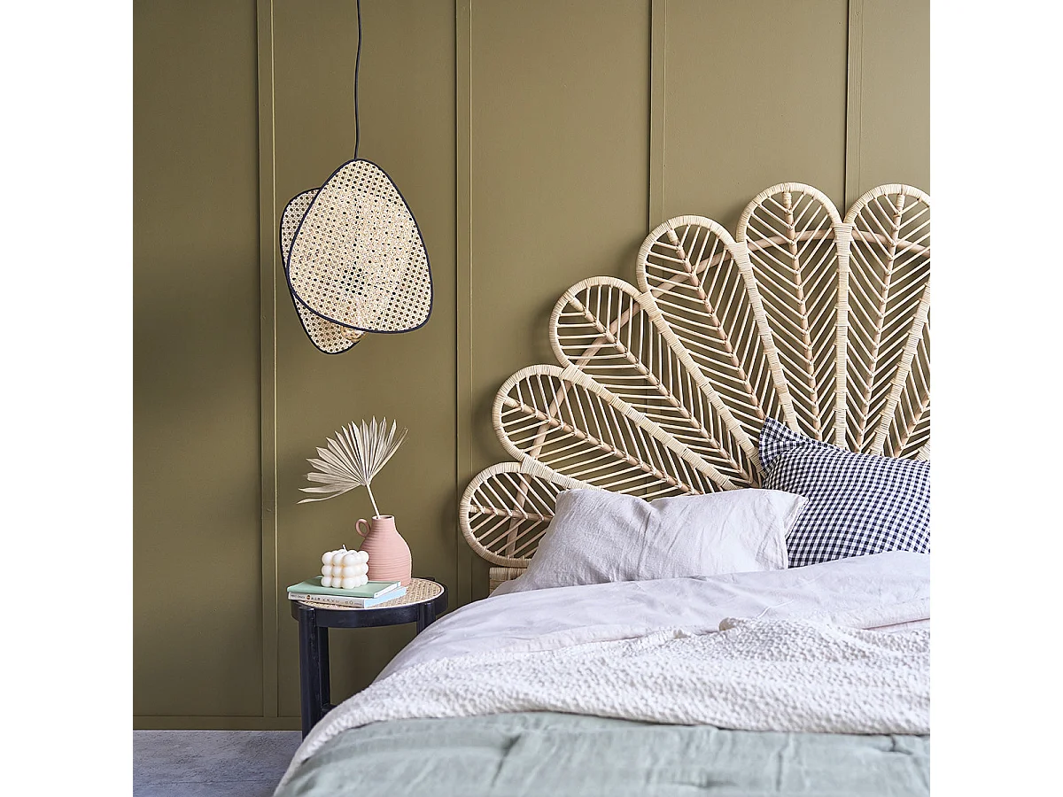 Tête de lit en rotin naturel 180 cm