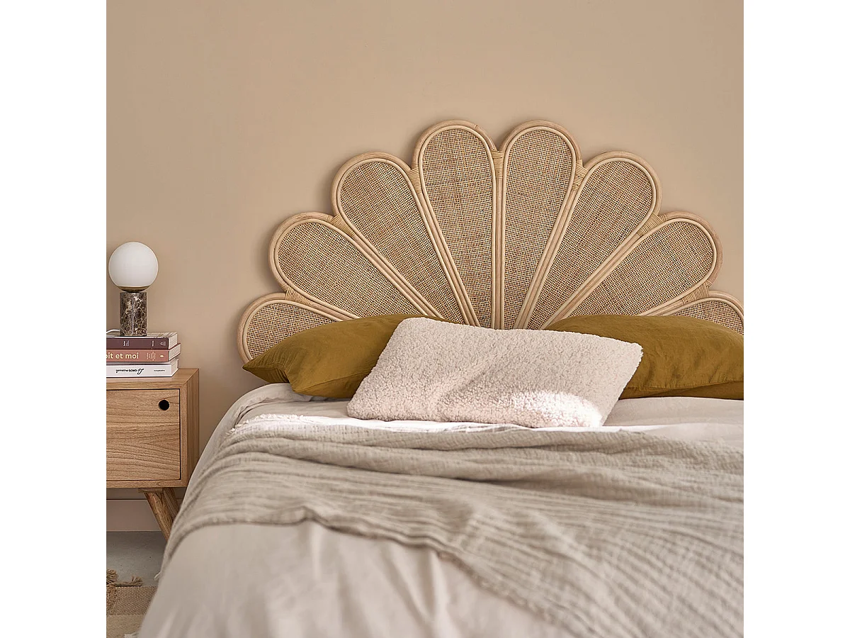 Tête de lit en rotin et cannage 140 cm