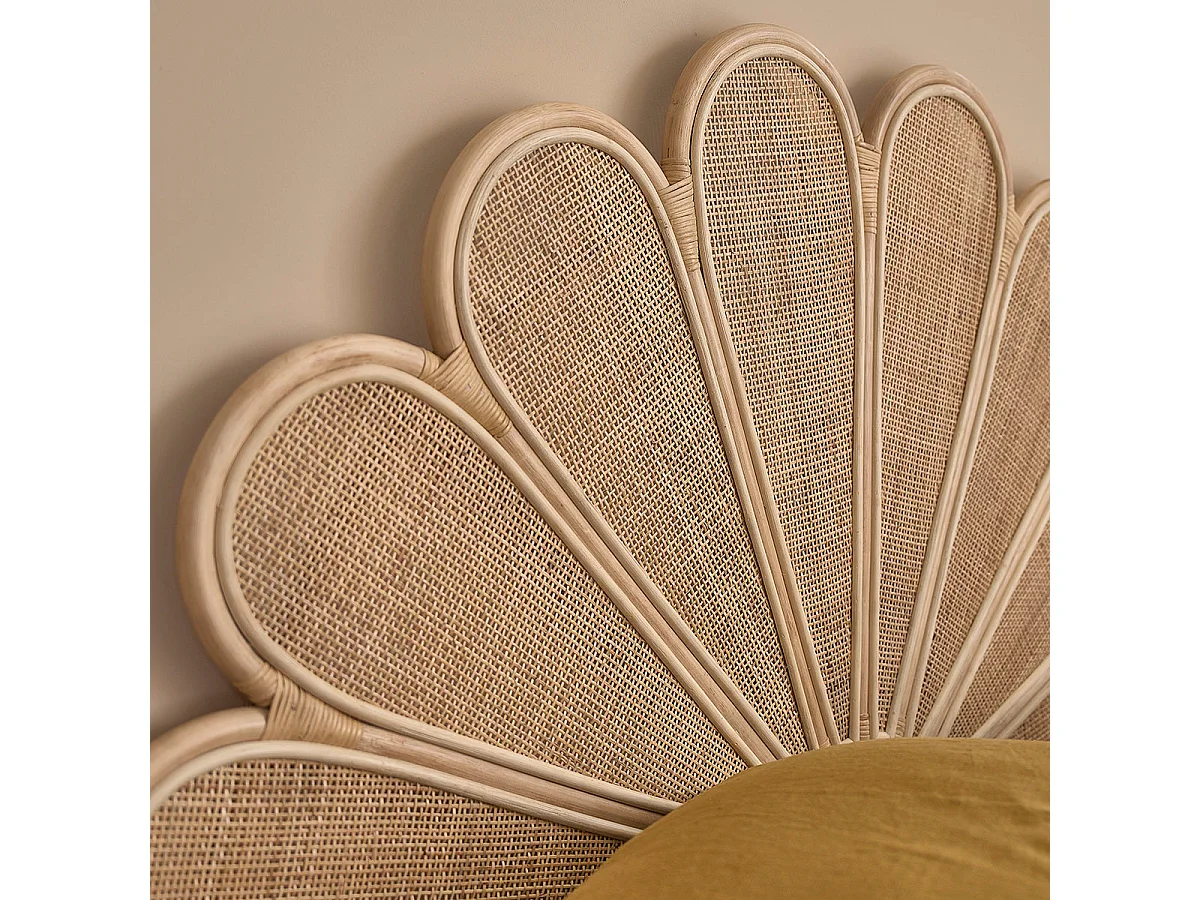 Tête de lit en rotin et cannage 140 cm