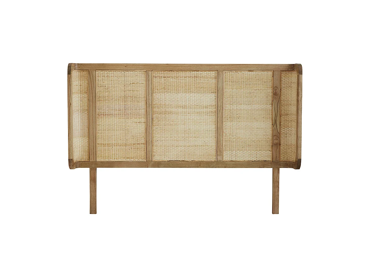 Tête de lit en bois massif et rotin 160 cm