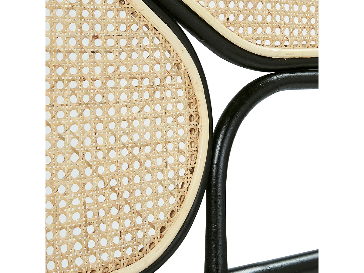 Cabecero de cama de rejilla y ratán negro 160 cm