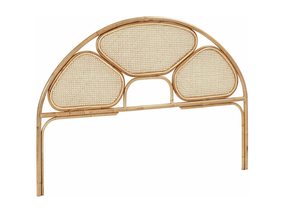 Testiera a 3 pannelli in cannage e rattan