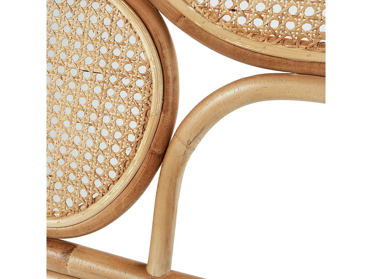 Testiera a 3 pannelli in cannage e rattan