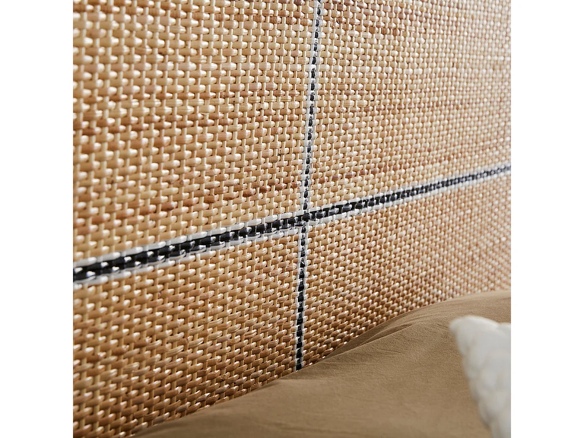 Tête de lit en mindi massif et rotin 160 cm