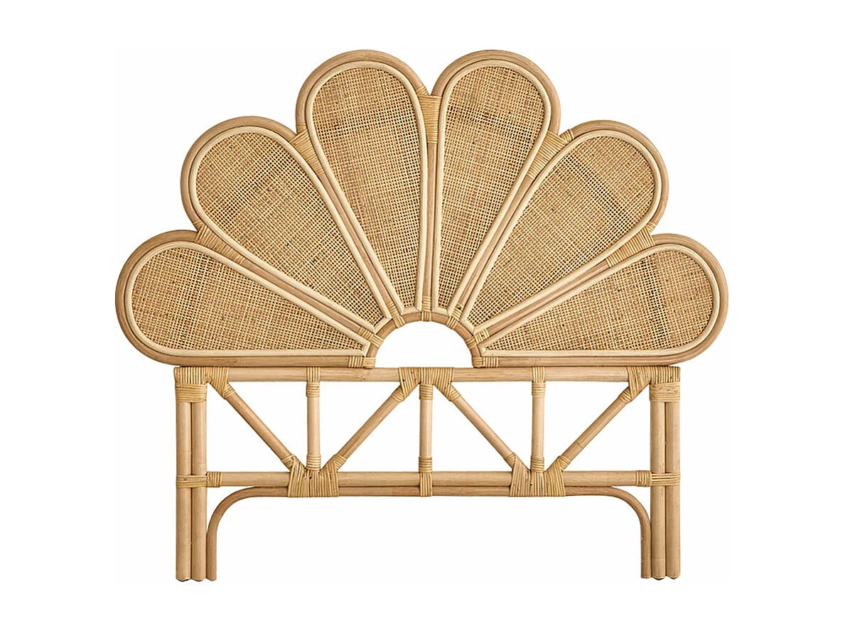 Testiera stile bohémien in rattan e midollino 90 cm