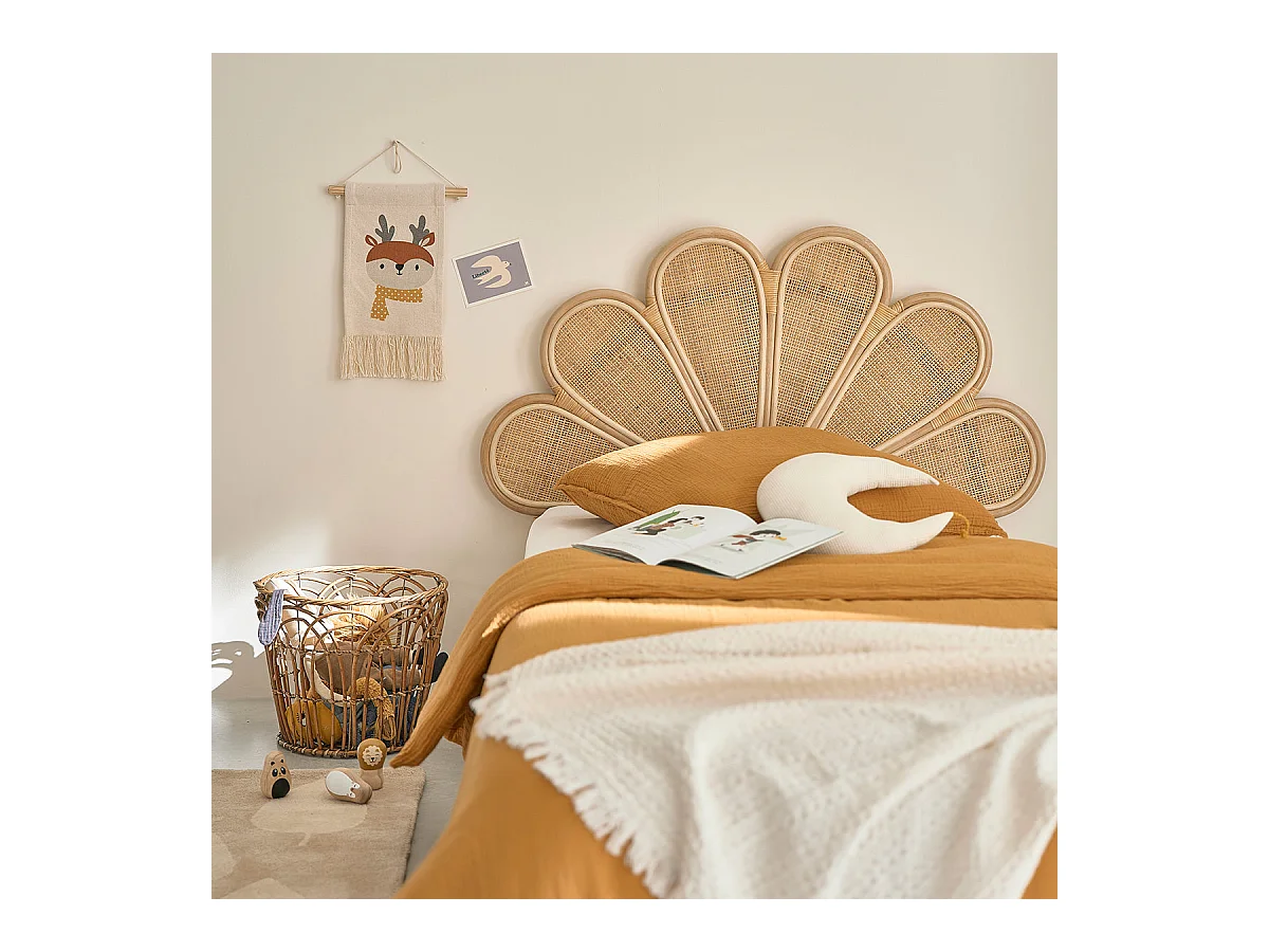 Tête de lit en rotin et cannage 90 cm