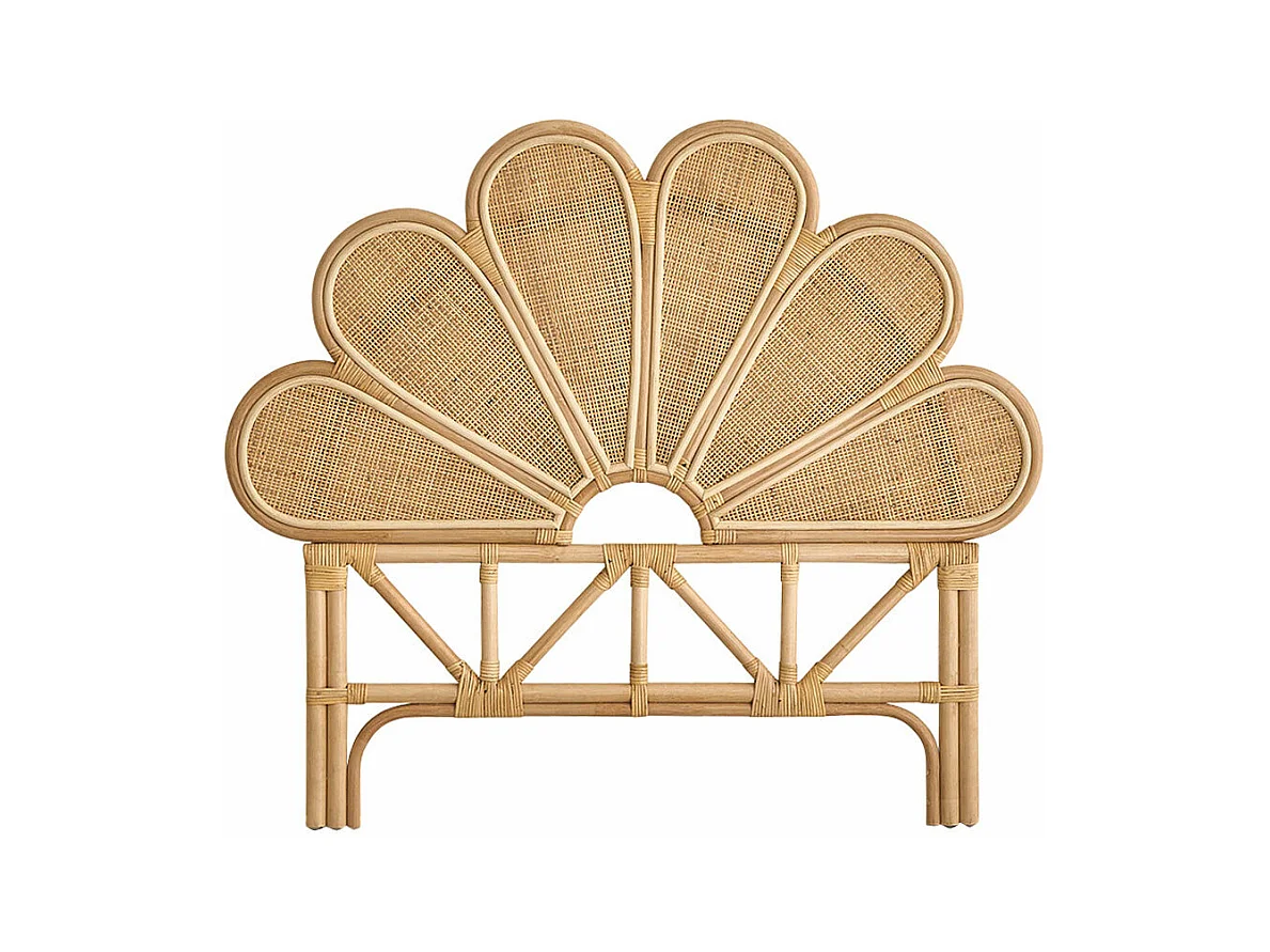 Cabecero de cama de ratán y rejilla 90 cm