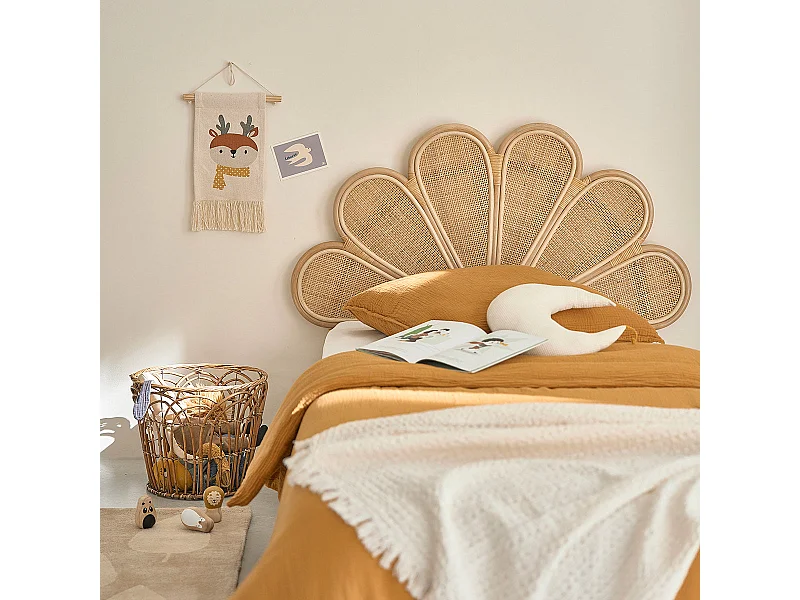 Tête de lit en rotin et cannage 90 cm
