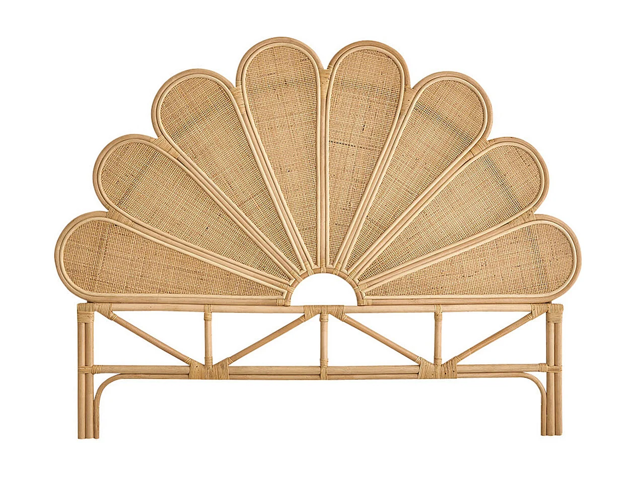 Cabecero de cama de ratán y rejilla 160 cm