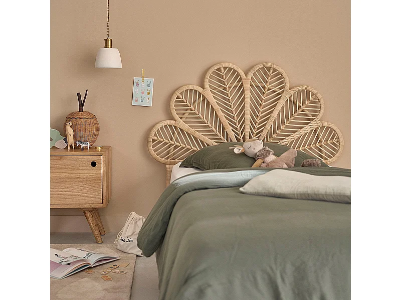 Tête de lit en rotin naturel 90 cm
