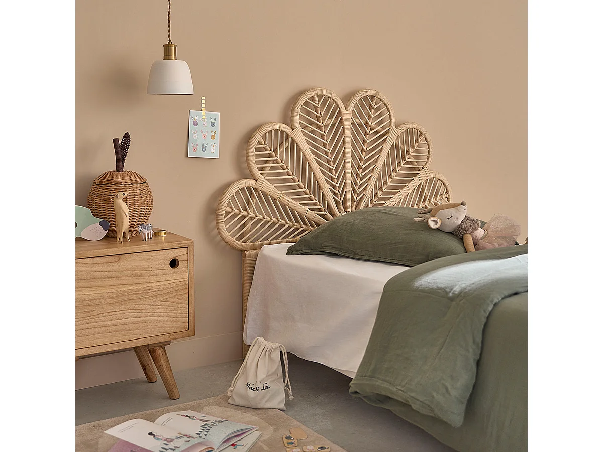 Tête de lit en rotin naturel 90 cm