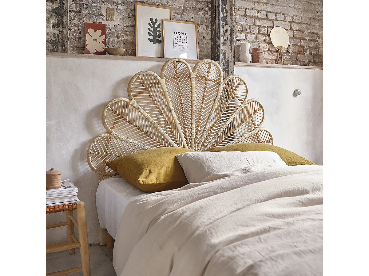 Testiera in rattan bohémien 140 cm