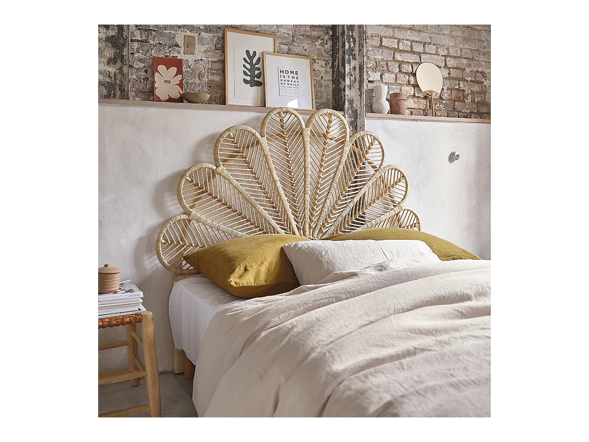 Tête de lit en rotin naturel 140 cm