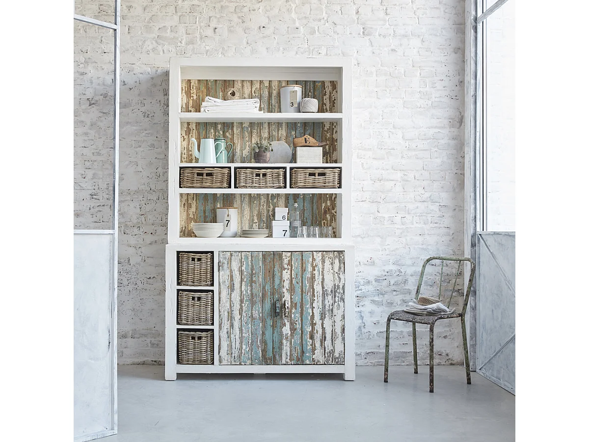 Bibliothèque en bois recyclé massif 125 cm