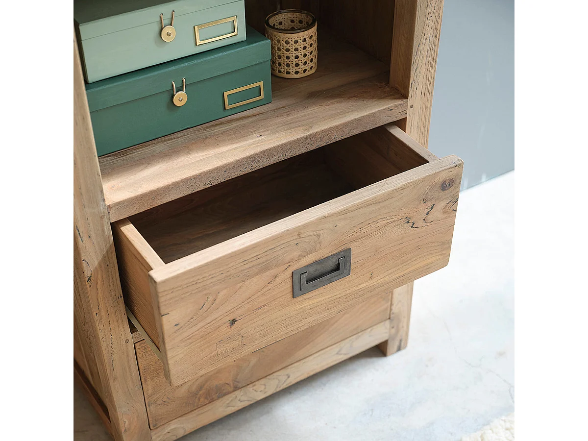 Libreria in teak riciclato massello