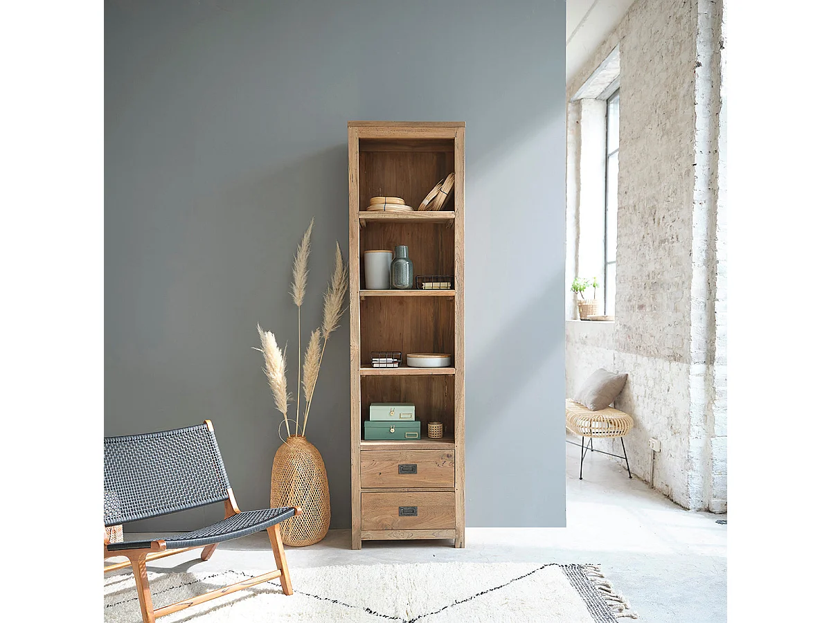 Libreria in teak riciclato massello