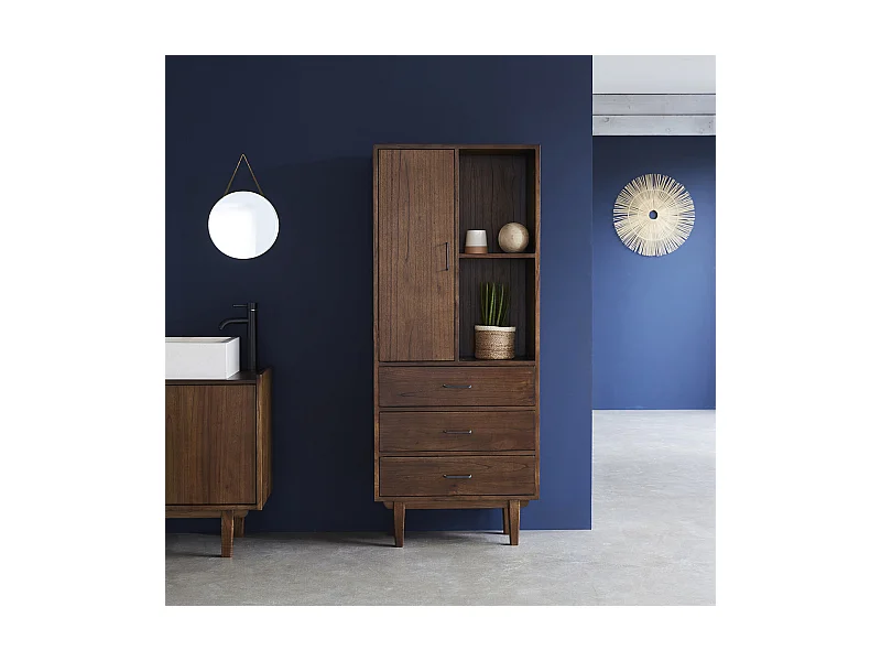 Armario de baño de madera de mindi maciza